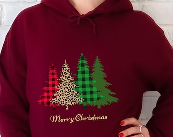 Christmas Hoodie, Christmas Tree Sweatshirt, Heavy Blend Plus Size Christmas Hoodie, Merry Christmas Hoodie