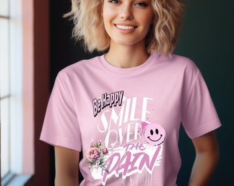 Camiseta Comfort Colors Positive con cara sonriente