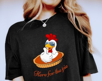 Här för pajen T-shirt, rolig Thanksgiving Kalkon T-shirt