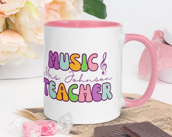 Taza personalizada para profesor de música: Taza de cerámica colorida