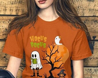Ghost Reading Halloween Shirt, Book Lover Teacher Tee