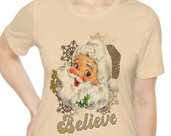 Vintage Santa Claus Shirt, Christmas Shirt, Xmas Holiday Gifts, Winter Tee, Unisex Jersey Short Sleeve Tee