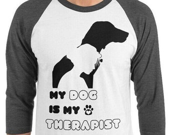 Chemise raglan Therapy Dog : mélange de coton doux, cadeau pour les amis des chiens