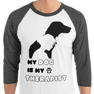 Therapy Dog Shirt, Therapy Dog Mom, Gift For Dog Lover, Therapy Animal Shirt, Therapy Dog Lover, Therapy Dog 3/4 sleeve raglan shirt