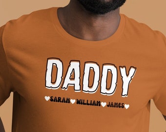 Fathers Day Shirt with Children Names, Custom Dad Shirt, Personalized FatherGifts, Kids Name Tshirt, Gift For Him, Daddy and Kids Name