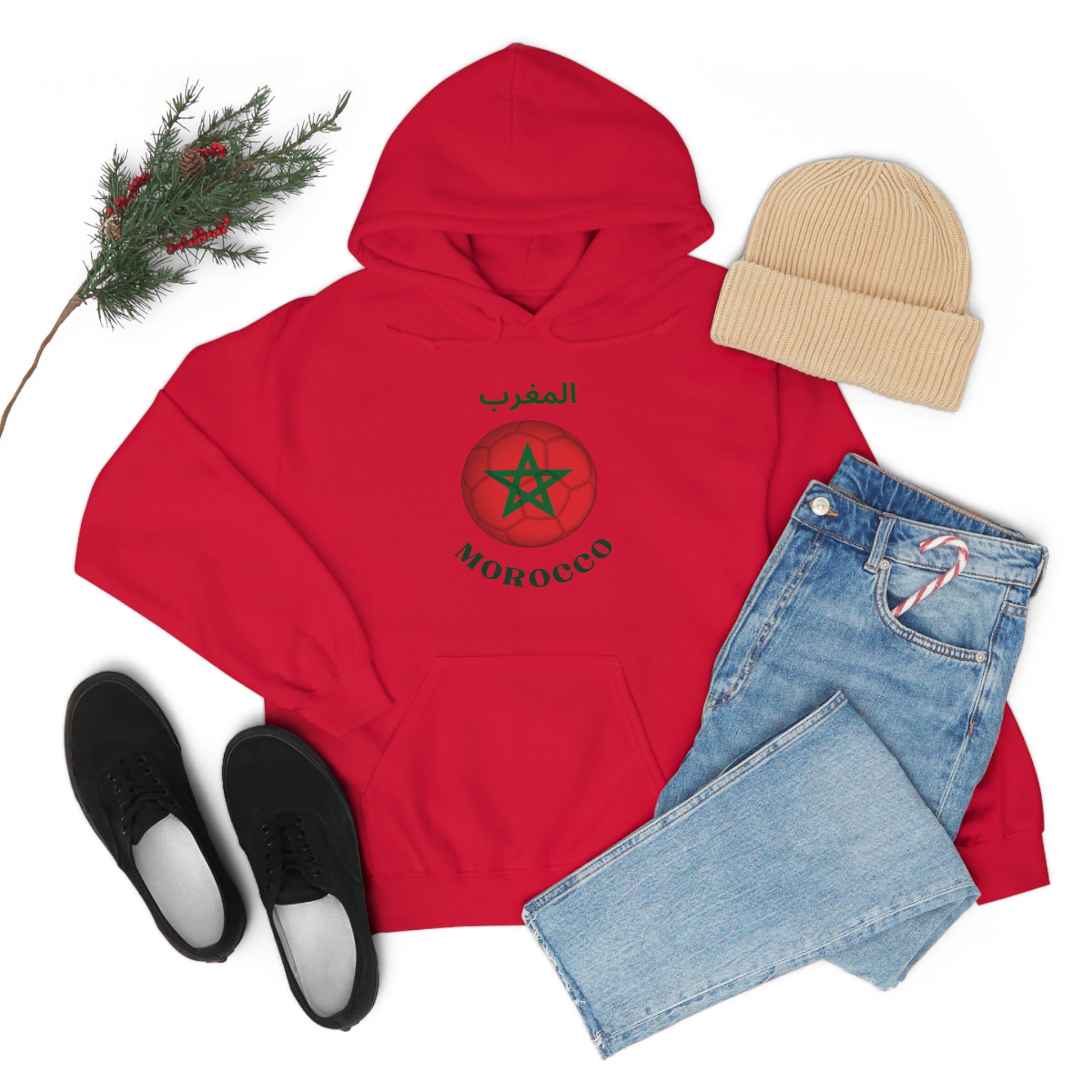 Custom Morocco Football Hoodie Nations Cup 2024 Atlas Lions LT7