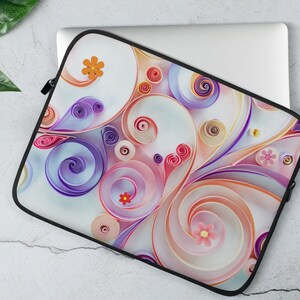 Colorful Floral Abstract Macbook Air 13- 15  Sleeve, Laptop Sleeve, 15 Inch Laptop Cover, Asthetic Coloful  Laptop  Sleeve