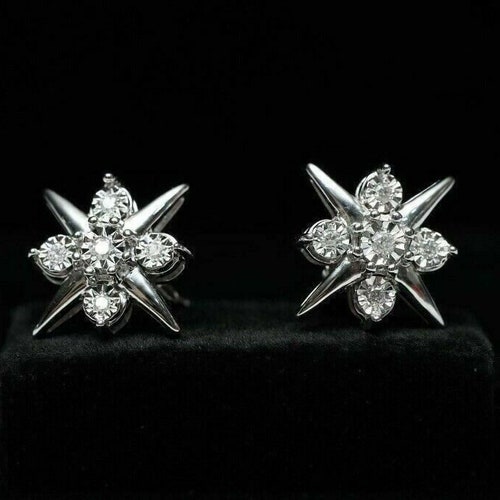 Engagement Stud Earrings, 14K White Gold, 1.3Ct Diamond, shops Minimalist Stud Earrings, Unique Wedding Stud Earrings, Personalized Gifts For Wife