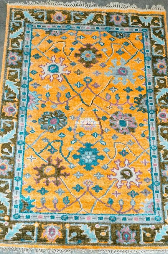 幾何学模様 ラグ トライバル カフカス地方 キリム ビンテージ