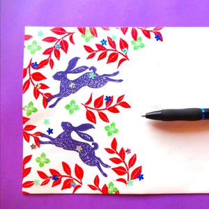 Handmade decorated 9 x 6&quot; envelopes. Assorted rubber stamped stationery. Hand decorated animal catalog envelopes. Snail mail pen pal gift.