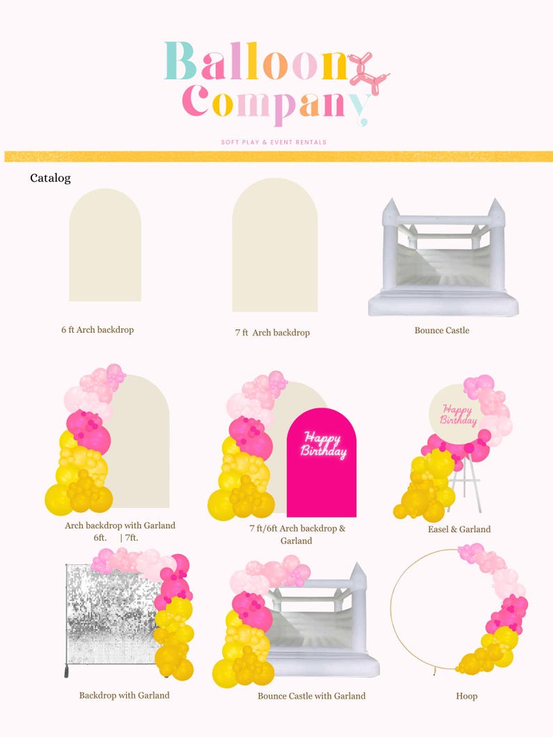 Custom Balloon Menu Editable Balloon Menu Template - Customizable Party Decoration - Etsy