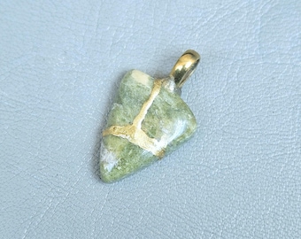 HANDMADE JEWELRY KINTSUGI Art Japanese Wabi Sabi Gemstone Necklace Engraved Birthday Gift For her