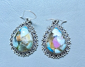 KaleidoSelf Multi Gemstone  Earrings Pair, One-of-a-Kind Statement Jewelry