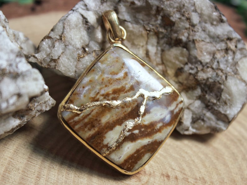 Candy Jasper Pendant 925 Sterling Silver Pendant Repaired With Etsy