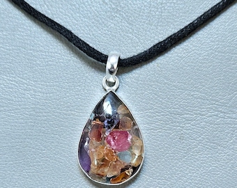 Pear Shape Unique One Of Kind Pendant Gemstone Necklace Kaleidoscope