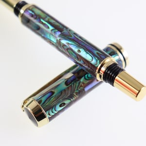 New Zealand Abalone Seashells Pen, 18k Gold Plated Oceanic Origin ...