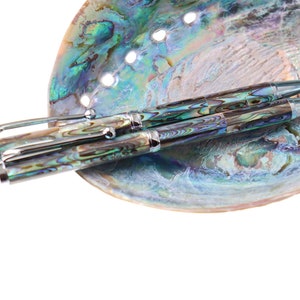 Nuevo estilo Natural hecho a mano Abalone Sea Shell Rollerball Pen, Mother of Pearl Seashell Ballpoint Pen, Handcrafted Chrome Finish Pen PB-Y005