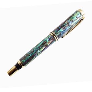 New Zealand Abalone Seashells Pen, 18k Gold Plated Oceanic Origin ...