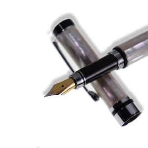 Pluma estilográfica de nácar blanco natural hecha a mano, pluma de regalo, regalo de Navidad