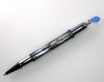 MOP Bolígrafo de concha de mar de Tahití negro, bolígrafos hechos a mano de nácar de origen oceánico, bolígrafo de regalo