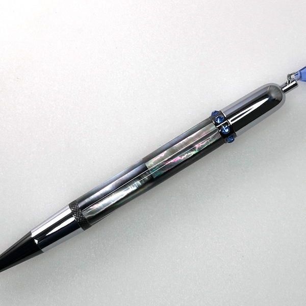 MOP Black Tahiti Sea shell Pen, Oceanic Origin Mother of Pearl Handcrafted Ballpoint Pens, Gift Pen