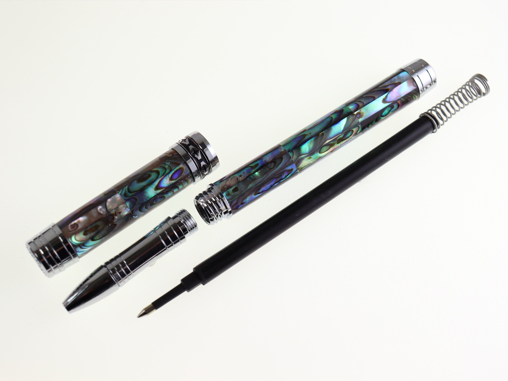 Mother of Pearl Shell Lnlaid Ballpoint Pen, Seashell Rollerball Pen ...