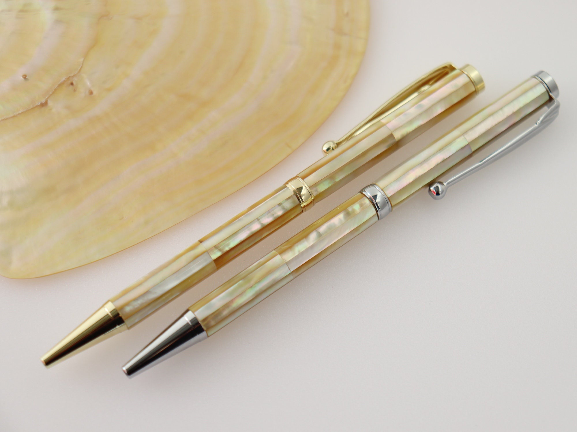 Mother of Pearl Shell Ballpoint Pen, Seashell Rollerball Pen, Natural ...