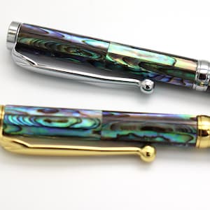 New Style Natural Handmade Abalone Sea Shell Rollerball Pen, Mother of Pearl Seashell Ballpoint Pen, Handcrafted Gold Finish Pen PB001-2 image 5