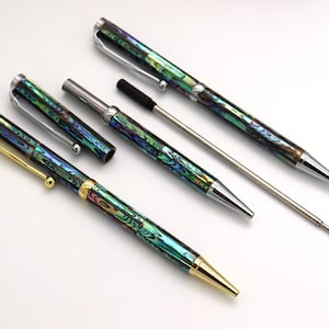 New Style Natural Handmade Abalone Sea Shell Rollerball Pen, Mother of Pearl Seashell Ballpoint Pen, Handcrafted Gold Finish Pen PB001-2 image 2