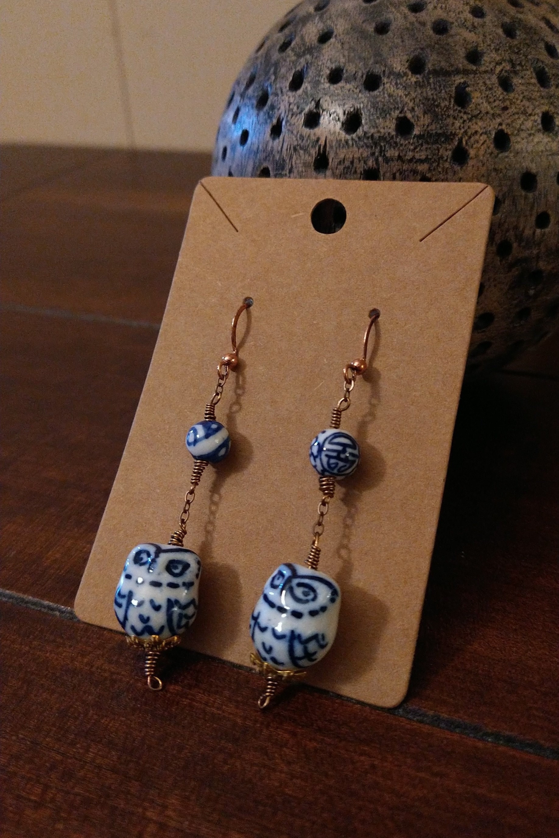 Blue Owl Earrings