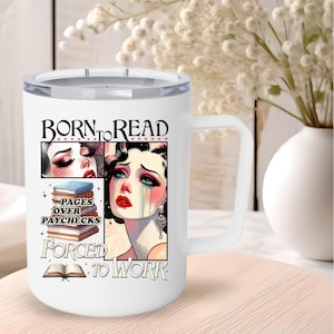 Born To Read Forced To Work Bookish Gift Dark Romance Reader Book Addict Bookish Gifts Booktok Merch Book Lover Gifts Pages Over Paychecks