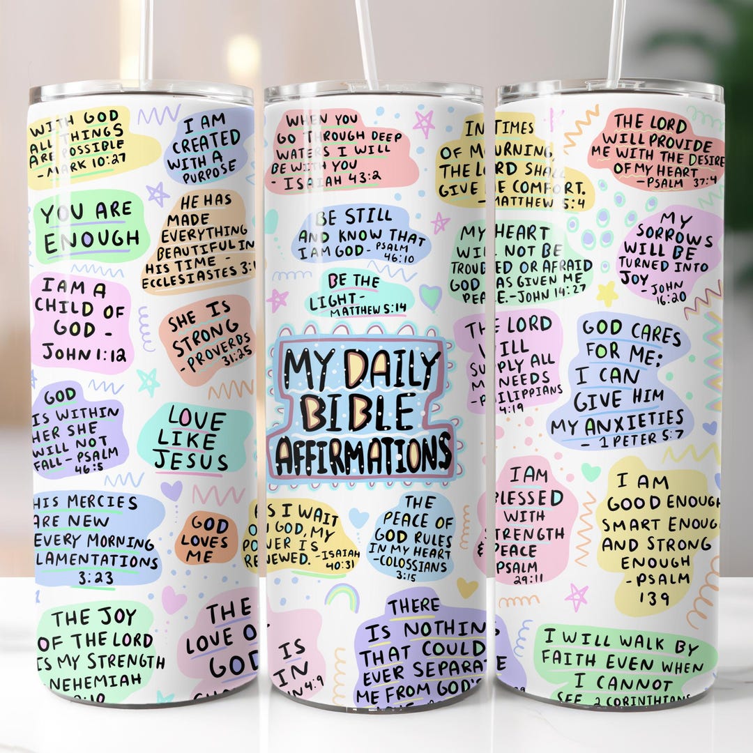 Christian Bible Verse Affirmations Bible Verse Tumbler 20oz Skinny 
