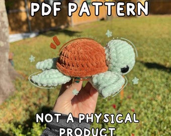 Virkmönster för havssköldpadda i PDF-format | Low Sew Amigurumi-sköldpadda (digital nedladdning)