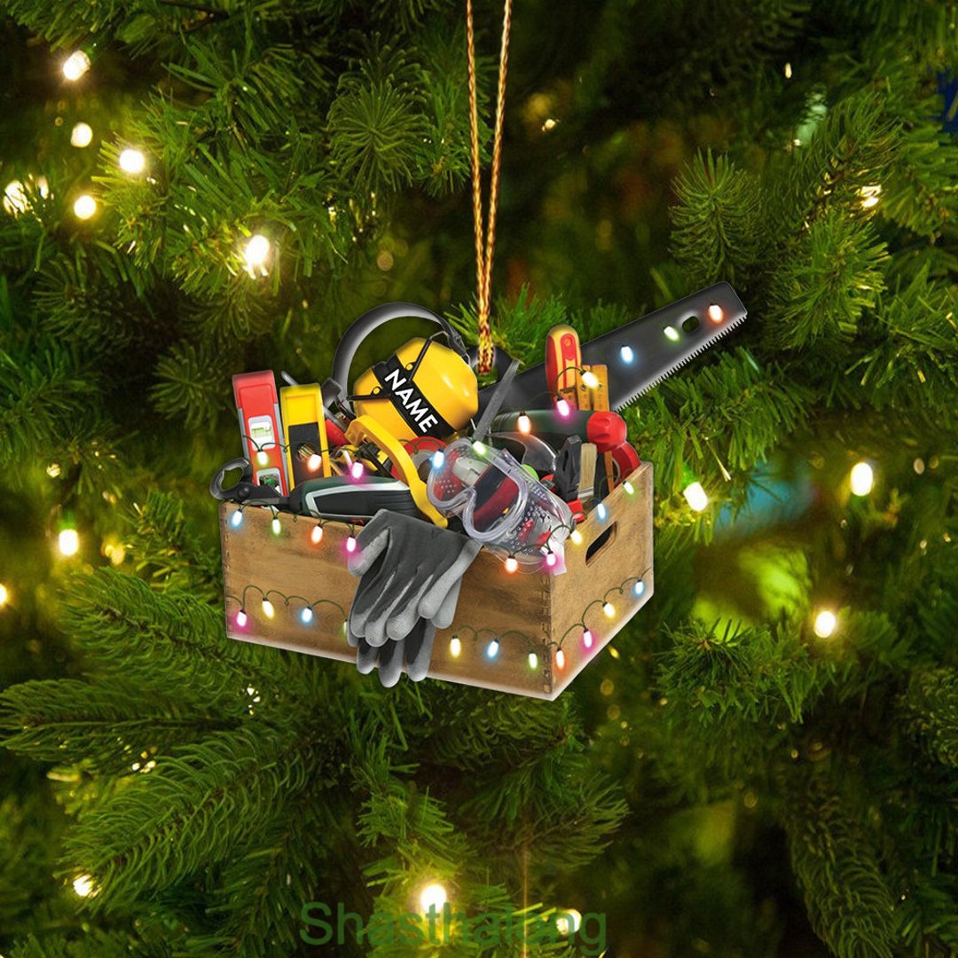 Carpenter Toolbox Christmas Light Ornament Xmas Tree Decor Etsy