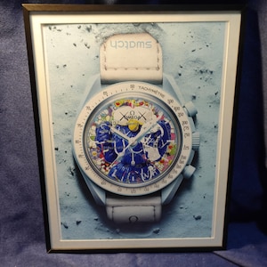 Omega Swatch x Kaws Death NYC #AP/100 World Art Printing Limited Framed