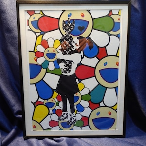 Banksy Bomb Love Takashi Murakami Death NYC#AP/100 World Art Printing Limited Framed and Matted