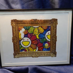 Takashi Murakami Sun Flower DEATH NYC Original signed and numbered(A/P or Limited 100) Framed