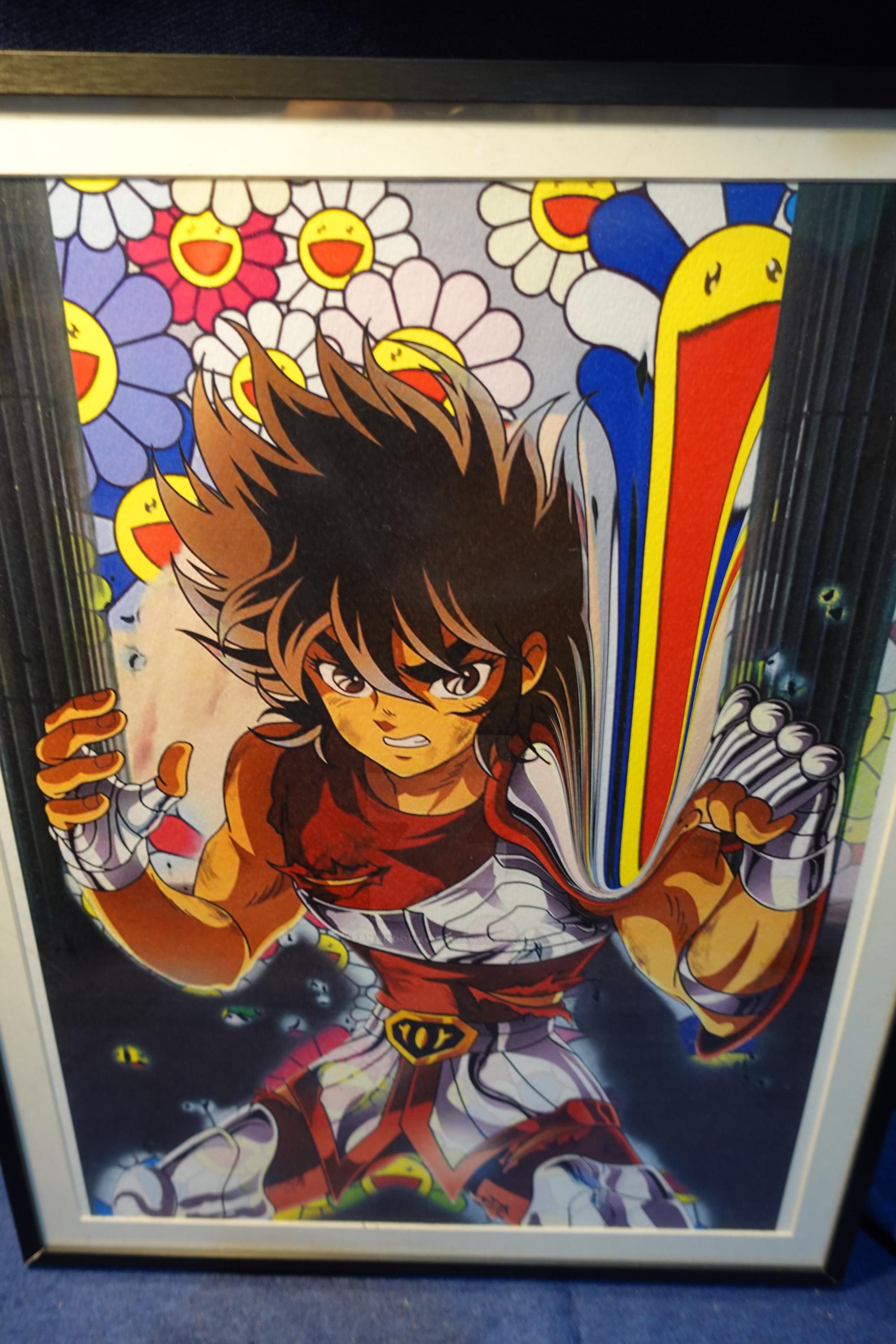【takahashi】額装３点セット【DEATH NYC】 Saint Seiya Takashi Murakami DEATH NYC Original Signed and
