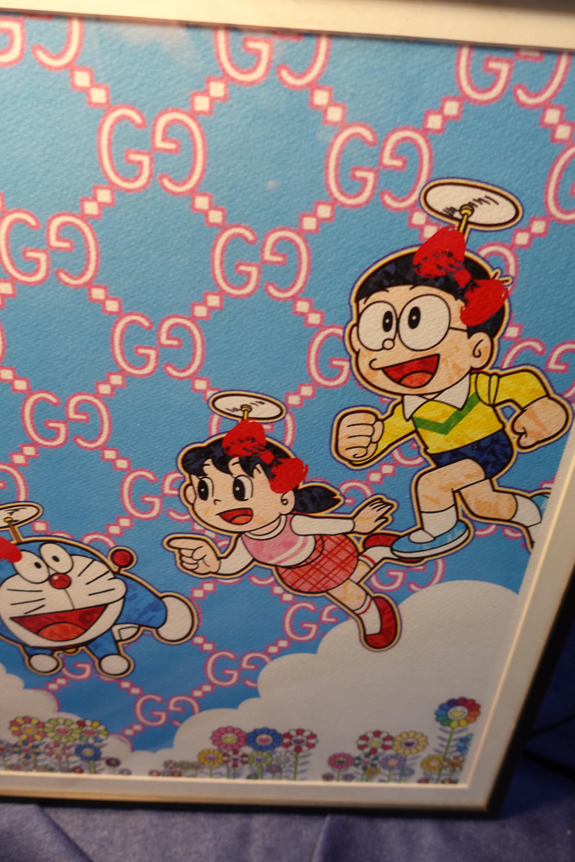 【額装】Death NYC ART PRINT Ltd Edドラえもん/フラワー Doraemon X Takashi Murakami Death NYC#AP/100 World Art