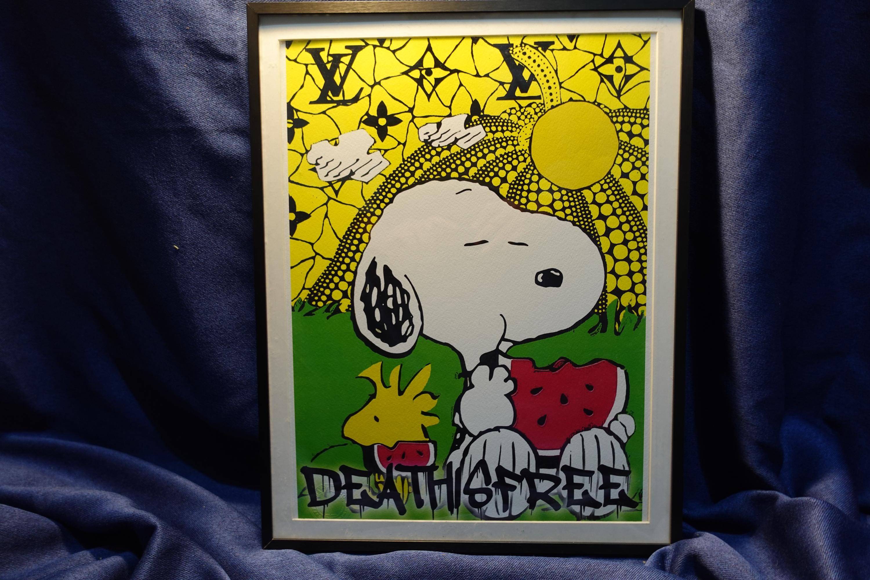 Peanuts Snoopy Yayoi Kusama DEATH NYC Original Signed and Peanuts Snoopy Yayoi Kusama DEATH NYC Original Signed and
