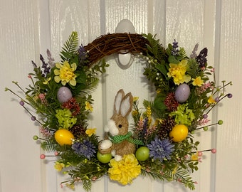 Easter eggs and Easter Bunny wreath