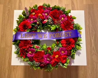 Anzac memorial service wreath