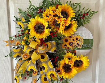 Sunflower welcome wreath