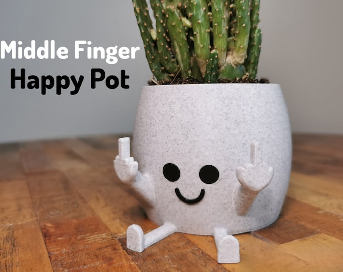 Middle Finger Planter, 3D Printed, Funny Gift, Indoor Planter, Secret Santa Gift, Office Decor, Gift for Friend