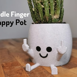 Middle Finger Planter, 3D Printed, Funny Gift, Indoor Planter, Secret Santa Gift, Office Decor, Gift for Friend