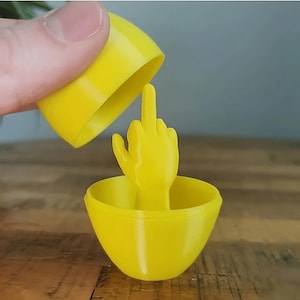 Middelvinger verrassingsei, 3D-geprint, grappig cadeau, geheim kerstcadeau, grapcadeau, cadeau voor hem, cadeau voor haar, grappig cadeau voor vriend