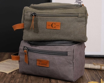 Personalized Canvas Men's Toiletry Bag, Groomsmen Gift