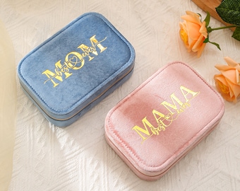 Personalized Velvet travel jewelry box, Mother's Day Gift, Best Grandma Mother NaNa Gift Ideas, Birthday gift for grandma, friend
