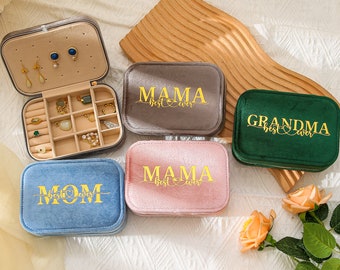 Custom Travel Jewelry Box, Best Mom Gift Ideas, Mom Jewelry Box,  Mothers Day Gift, Birthday Gift for Mom, New Mom Gift