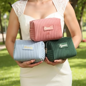 Personalisierte Kosmetiktasche Makeup Tasche, Geschenk für Sie, Brautjungfer Geschenke für Frauen Kulturtasche, Freundinnen Geburtstagsgeschenk